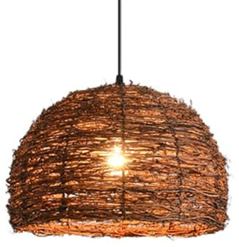 YGZPALH Araña De Ratán Lámpara De Cesta De Ratán Tejida A Mano Lámpara Colgante Ajustable De Metal De Granja, Luces Colgantes De Techo De Siglo Medio para Decoración De Sala, Comedor Y Cocina
