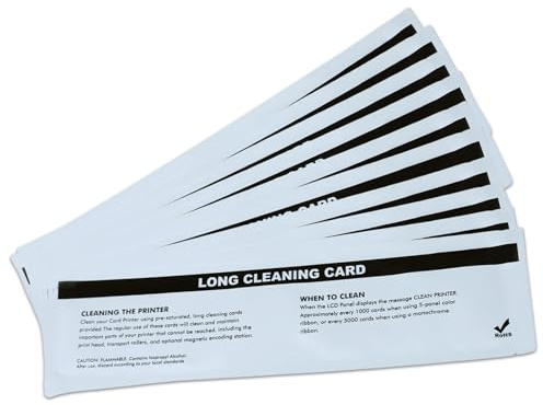 Caalii Kit de tarjetas de limpieza para impresora de tarjetas de identificación Badgy 200/100, un juego de 10 tarjetas, mantenimiento diario con kit de limpieza para mantener el rendimiento de