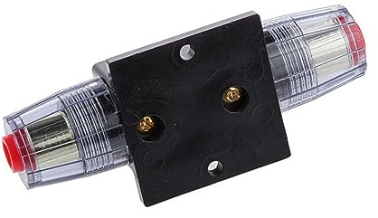SEWOART 30a als Schutzschalter Automatischer Inline Leistungsschalter mit Manueller Rückstellung Metall Kunststoff Schwarz für Autoradio zum Einbau in Schalttafel