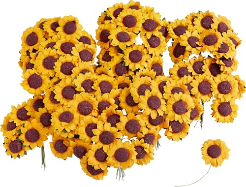 VBS Sonnenblume Papier Draht Kunstblume 3.5 cm Blüte 100 STK.