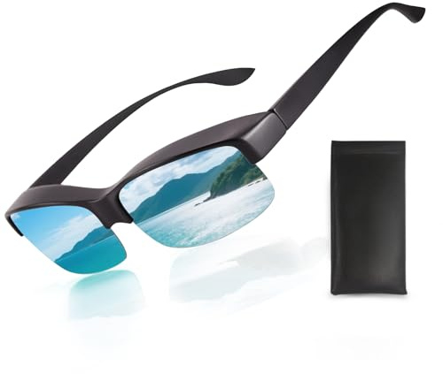 VUEECLAT Polarisierte Sonnenbrille für Männer und Frauen - Überbrille mit TAC-Gläsern und unzerbrechlichem PC-Rahmen für Autofahren, Golf, Angeln, Outdoor-Sport - Leichte Schutzbrille