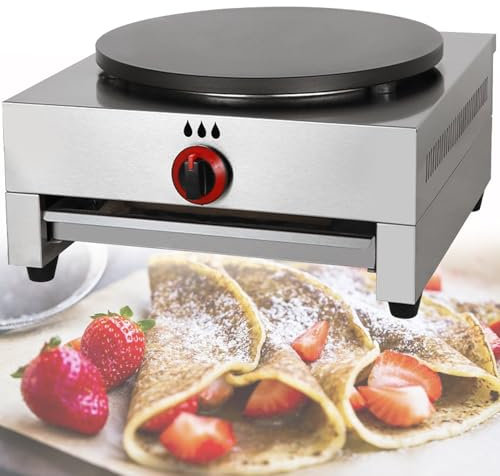 XSDAJSD Máquina para Hacer panqueques, sartén Antiadherente para crepas, máquina Comercial para crepas, crepera de 15.7, Plancha de mostrador para crepas, blintzes y Huevos