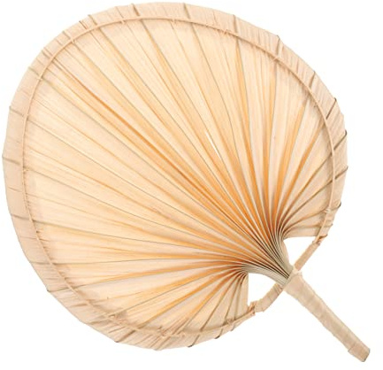 Artibetter Handwoven Palm Leaf Fan Handmade Summer Handheld Fan with Handle for Party Decoration and Wedding Accessories
