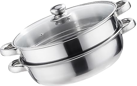 STOBAZA Olla Vapor Acero Inoxidable Doble Para Cocinar Sopas y Verduras Vaporera Multifuncional Resistente y Práctica Para Cocina Diaria