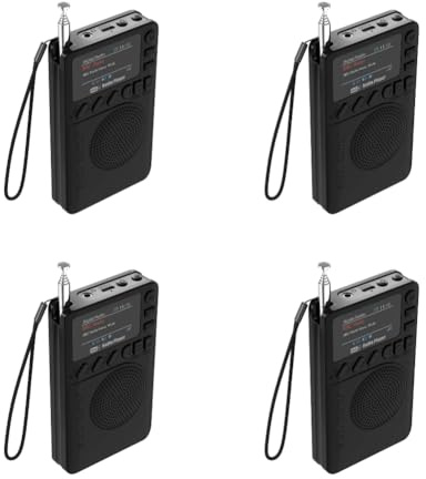 4set Radio Portable Dab, Mini Radio Numérique Dab FM avec Prise Casque Lecteur MP3 Écran Couleur Rechargeable Radios de Poche pour Camping Randonnée Extérieure
