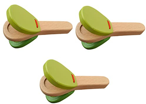 FRCOLOR 3 pièces Percussion Bois pour Garçon Fille Instruments à Main Amusants avec Sons Claps Cadeau Déveil Musical pour Filles et Garçons Couleurs Aléatoires Couleur Couleur Aléatoire
