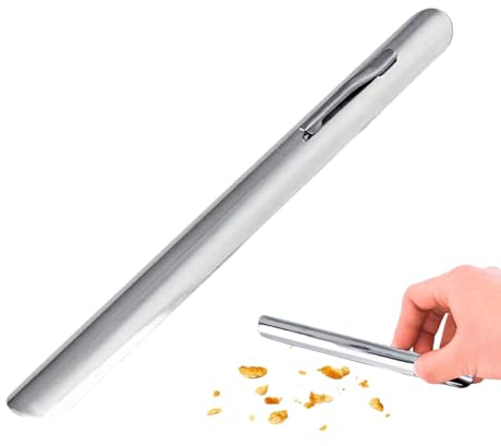 Migajas para servidores: construcción metálica de acero inoxidable, acabado antioxidante, forma delgada y | Limpiador de mesa portátil para hoteles, restaurantes, casas, cafeterías, bares, pan