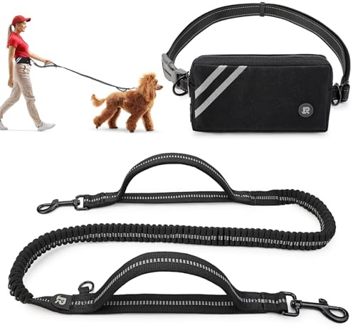 Correa para Perro con Manos Libres para Perros de absorción de Choque, cómoda, Costura Reflectante, Ideal para Correr, Correr y Caminar