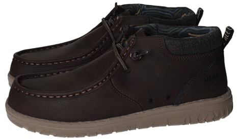 Jeep JM52112A Botines casuales hombre marrón con suela beige antideslizante y ajuste con cordones HOMBRE BOTAS-BOTINES MARRÓN 43