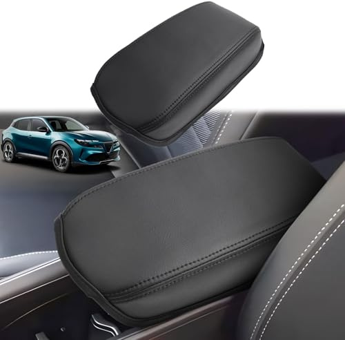GAFAT Compatibile con Alfa Romeo Junior 2025 2026 Copertura Bracciolo Console Centrale, Romeo Junior Ibrida Hybrid Bracciolo Protezione PU Microfibra Pelle Imbottitura, Romeo Junior Accessori