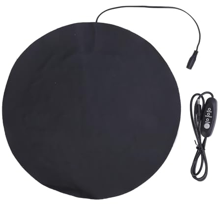 NOENNULL Coussin Chauffant USB pour Animaux de Compagnie, Plaque Chauffante Ronde en Cuir PU avec 3 Réglages de Température, Coussin Chauffant électrique pour Petits Animaux de Compagnie, Tapis