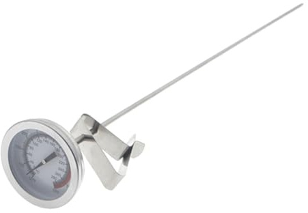 Baluue Termometro per Alimenti in Acciaio Inox Clip, Termometro per Olio da Cucina e Friggitrice, Strumento di Misurazione Temperatura per Cucina Domestica e Barbecue