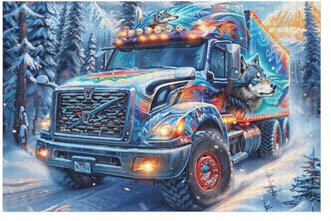 Camión quitanieves nevado Puzzle 1000 Piezas Desafío Intelectual Rompecabezas para Adultos Obra De Arte Colorido DIY Creativo Decoración Hogar 1000 PCS