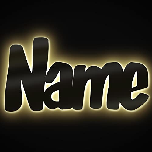 Namofactur Holz Nachtlicht Kinder-Lampe aus Wunsch Namen als Taufgeschenk Baby-Geschenke Geburtsgeschenk Kinder-Zimmer für die Mutter Paten-Tante Junge Jungs Mädchen individuell personalisiert