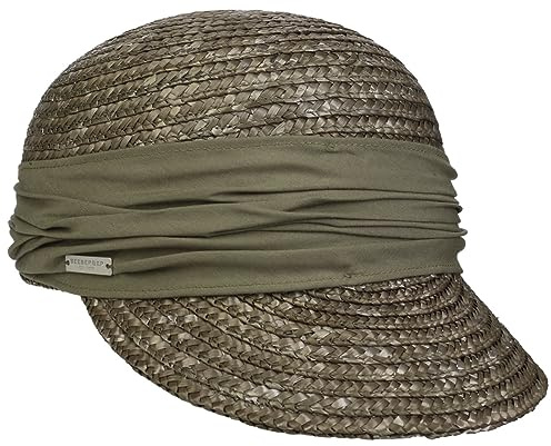 Seeberger Grace Stroh Sonnencap Strohkappen Damencap (One Size - Oliv)
