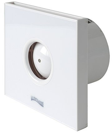 La Ventilazione GIOTTO12BT Aspiratore Elicoidale Design Extra Piatto Bianco, per Foro diametro 120 mm / 5