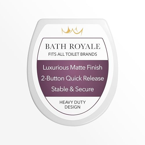 Bath Royale Slow Close Toilet Seat Round BR283-00 Heavy Duty & Scratch Resistant, Fits All Toilet Brands, MasterSuite Series