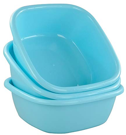 Fosly Plastik Spülschüssel, Quadratische Abwaschschüsseln, 3 Packung