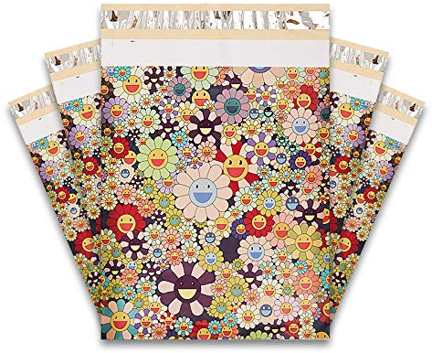 QSCTYG Versandbeutel 100 Teile/los 15x27cm kleine größe gedruckte Blume Express Tasche verdickte Packing Mail Tasche 447 (Color : A)