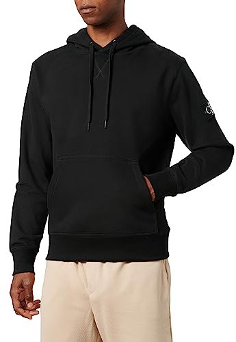 Calvin Klein Men's Badge Hoodie, Black (Ck Black), S
