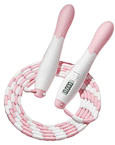 Perfeclan Springseil für Kinder, weiche Perlen, Rutschfester Griff, Springseil mit digitalem Zähler, verschleißfest, um bleiben, verwicklungsfreies Seil, ROSA