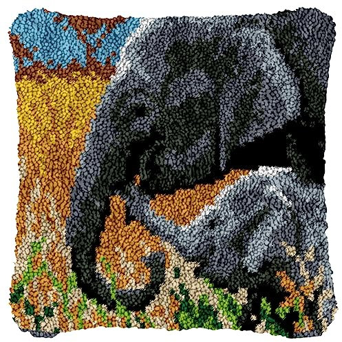 Juego de cojines de anudado para hacer uno mismo, juego de ganchos, funda de almohada, juego de tapetes de nudos, juego de cojines, ganchos, kit de regalos hechos a mano para niños y adultos,