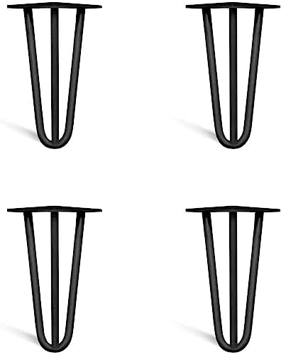 BSTSEL 4 x Hairpin Table Legs-Superior Double Weld Steel Construction 4-28 10mm For DIY Furniture With Protector Feet & Screws, For Sofa,Wardrobe, TV Cabinet (8INCH / Cabinet / 4Pcs / 20CM)