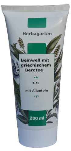 Beinwell mit Griechischem Bergtee Extrakt, Pflege Gel, 200ml, für Gliedermaßen, regenerierend, Beine, Knochen, Schulter, Rücken, pflegt, Salbe