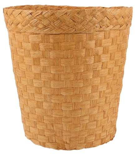 Alipis Cestas De Almacenamiento Naturales Cesto De Basura De Papel Cesta De Almacenamiento De Mimbre Cesta De Ropa Tejida Papelera De Baño Macetero De Bambú Tejer Organizador Oficina
