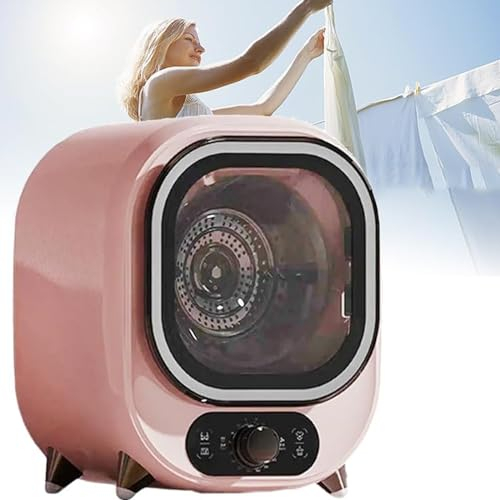 DPQYJPP Mini Secadora con ventilación, Secadora de Mesa portátil, Secadora de Condensador Independiente, Secadora de Tela eléctrica portátil, Capacidad de Carga de 0,8 kg,Pink