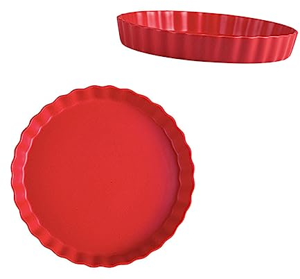 Ciieeo Plato de Sushi Sencillo Y Redondo de 10 Pulgadas Plato de Desayuno Plato de Fideos Italianos Elegantes Rojo Fácil de Limpiar Apto para Lavavajillas