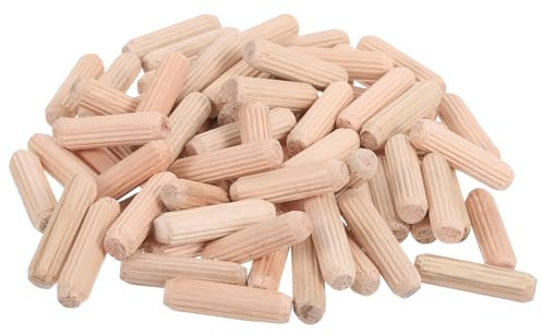 QUARKZMAN 120stk Holz Dübel Stifte 8x30mm (0.31x1.18) Holz Dübel Stäbe Geriffelte Dübel Verbindungen für Geriffelte Holzbearbeitung Möbel Basteln