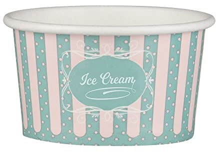 VEPATIM 100 Eisbecher aus Papier Patisserie ICE CREAM Motiv 145 ml 5oz