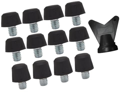 perfk 12 Stück Fußballschuh-Spikes, Rugby-Schuh-Stollen, praktische M6, bequeme Fußballschuh-Stollen, Fußballschuh-Stollen für den Sport, Schwarz