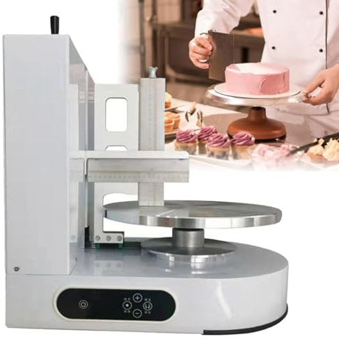 Cake Icing Smoother Tool Portable Cake Smoothing Machine - Adjustable Automatic Decorating Birthday Baking Tool for Perfect Cake Coating and Scraping