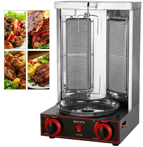 FANYING Máquina para shawarma, Parrilla para Doner Kebab, asador Giratorio a Gas, asador Vertical con Cuerpo de Acero Inoxidable para restaurantes, cenas, cocinas caseras, a Gas