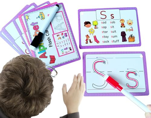 Cartes flash Alphabet anglais - Ensemble d'apprentissage éducatif, lettres majuscules et minuscules | Cartes flash amusantes Apprentissage précoce des premières cartes de mots, jeu d'alphabet en