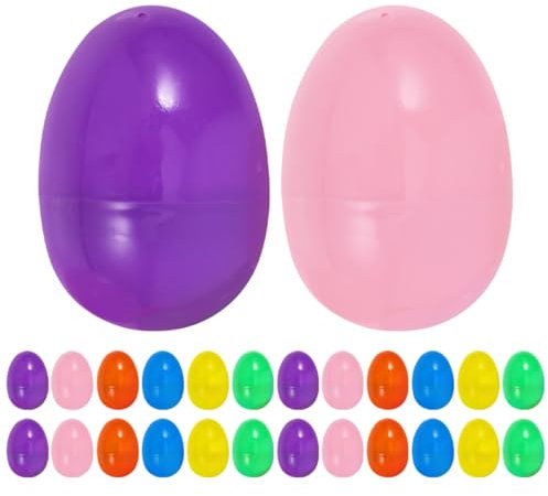 ifundom 60pezzi Uova Plastiche Riempibili Design Realistico per e Cioccolato Facili da Aprire per Festeggiamenti Pasquali