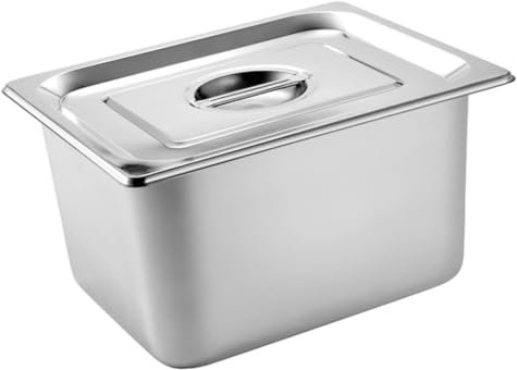 Cabilock Padella in Acciaio Resistente Con Coperchio Teglia Per Servire Buffet Vassoio Per Alimenti in Contenitore Per Piatti Da Buffet Adatto Per Feste e Ristoranti