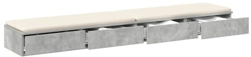 vidaXL Sänglådor Betonggrå 180 x 36,5 x 16,5 cm Konstruerat trä, Minimalistisk sovrumsinredning, stiligt förvaringsutrymme, hållbar träbox, platsbesparande design