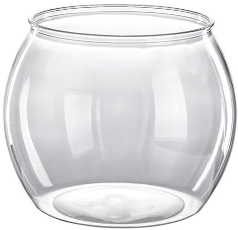 Plastikfischgläser, 6, 3 Zoll Durchmesser, durchsichtiges Goldfischglas, bruchsichere Fischglasvase, kleines Aquarium-Fischglas für Hydrokultur-Pflanzgefäß, Terrarium-Schale, Büro-Tischdekoration