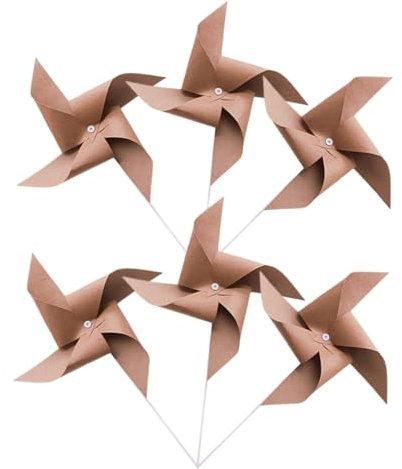 SUPVOX 6piezas Molino De Viento De Papel Retro para Decoración De Fiestas De Cumpleaños para Picnics y De Fotos Estilo Bosque