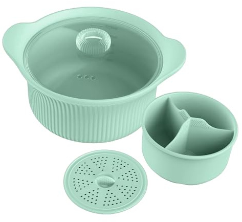 Pentola a vapore per forno a microonde – Cestello da cucina resistente al calore | Fornello portatile per pasti, multiuso per la preparazione degli alimenti, pentola a vapore per verdure, riso