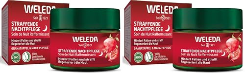 WELEDA Bio Straffende Nachtpflege - Naturkosmetik Natural Anti Aging Gesichtscreme mit Granatapfelsamenöl & Maca-Peptiden. Feuchtigkeitscreme mindert Falten und regeneriert die Haut (1x 40ml)