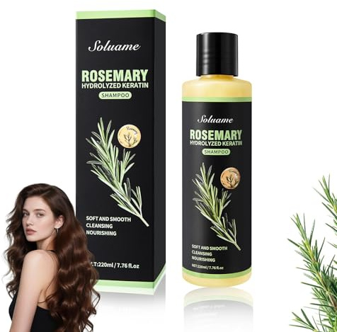 Rosmarin-Haarwuchs-Shampoo für dünner werdendes Haar für Frauen und Männer, Enthält hydrolysiertes Keratin, Stärkt die Haarsträhnen, Mild und silikonfrei Haarwachstum Shampoo für alle Haartypen