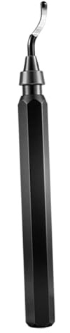 YsXoWiui Herramienta de Desbarbado Manual con Cabezal Giratorio de 360 ​​grados Y Cuchilla de Acabado de Acero, Negro