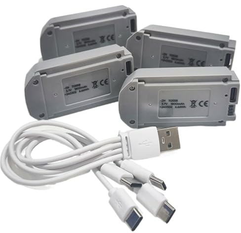 Paquete de 4 baterías 3,7 V y 1800 mAh con Carga USB 1 a para el Mini dron cuadricóptero Cuatro Ejes D16