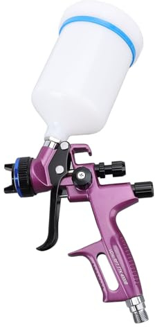 Generic Kit Pistola a Spruzzo Professionale HVLP Punta da 1,3 Mm per Pittura Murale, Rifinitura per Artisti, Tazza in Acciaio Inossidabile da 600 Ml