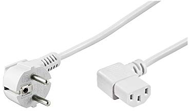 Goobay 95424 Cavo Alimentazione, Spina Standard Tedesco, 2m Lunghezza del Cavo, Bianco