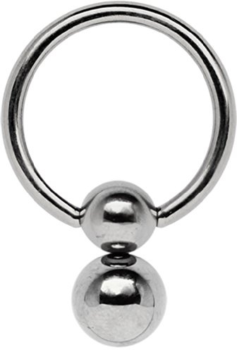 Modern Nature Piercingschmuck Intimate Piercing Titan 1,6 x 12 mm with Double-ball 5/6 mm Ø